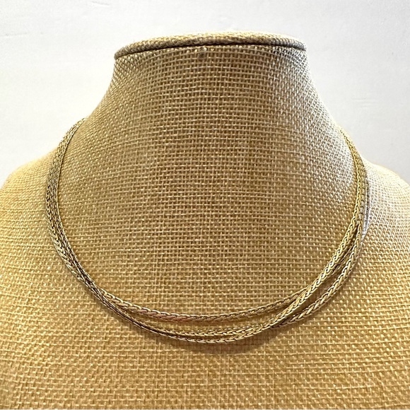 Lia Sophia Necklace gold tone triple strand chain w/ InfinitMe clasp - Picture 1 of 11